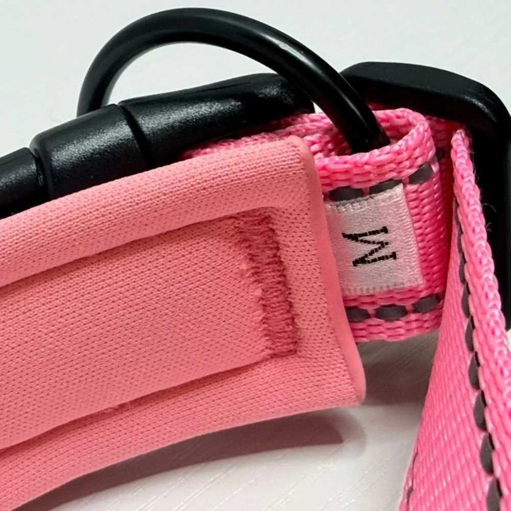 NEW Odokele Pink Reflective Dog Collar with AirTag Holder Neoprene Padded Medium